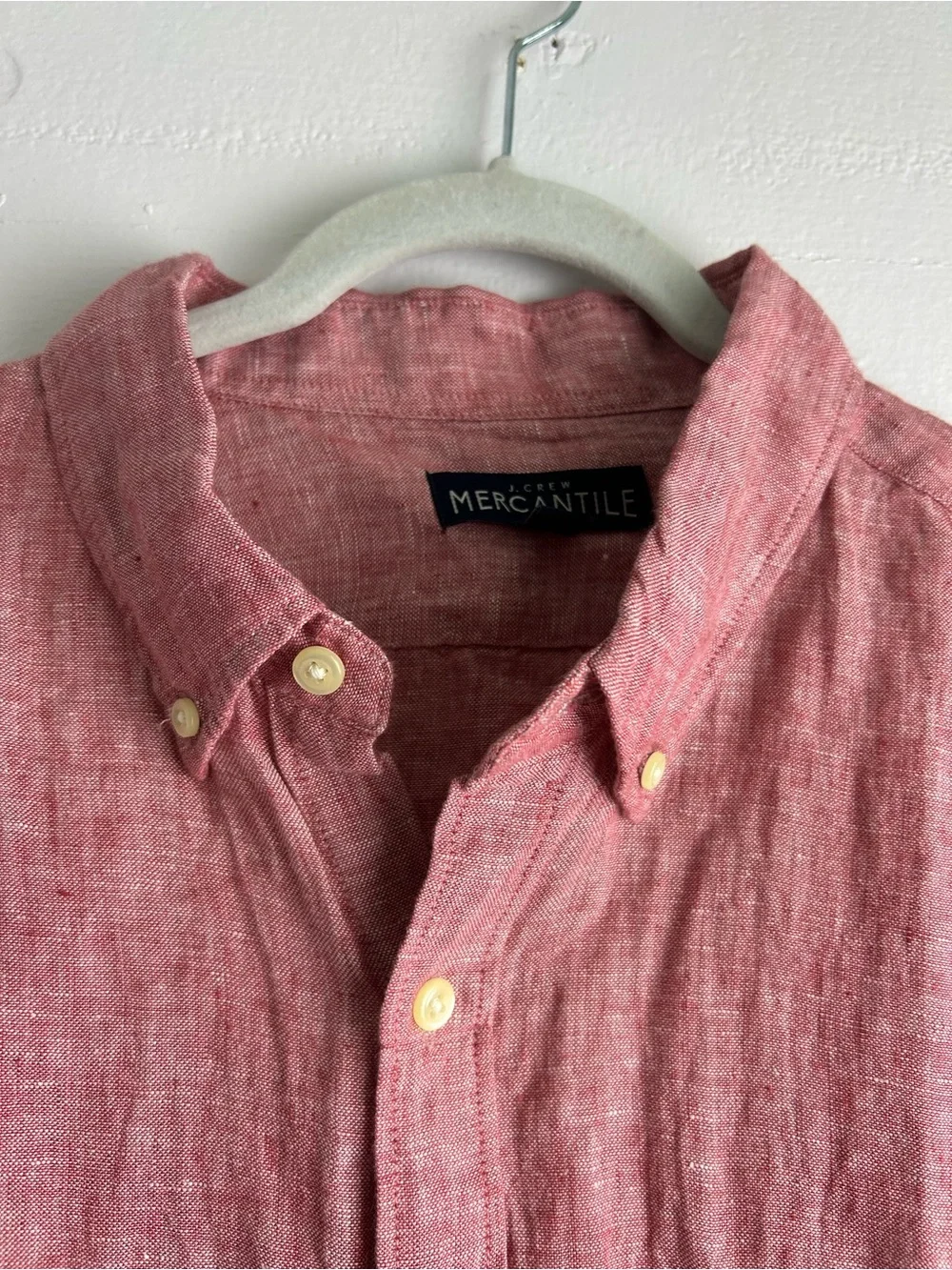 J.Crew Mercantile 100% linen Men's Button-Down Shirt Dusty Pink Size XL